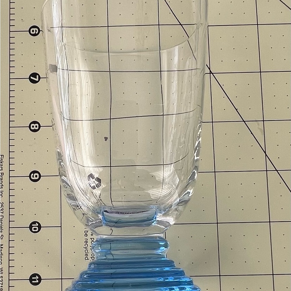 Bormioli Rocco cocktail glasses with  Stacked square Blue Base set of six - Picture 3 of 5